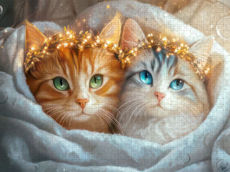 Produktbild: CALVENDO Puzzle Katzen Illustrationen | 1000 Teile Lege-Gr&ouml;&szlig;e 64x48cm Foto-Puzzle f&uuml;r gl&uuml;ckliche Stunden