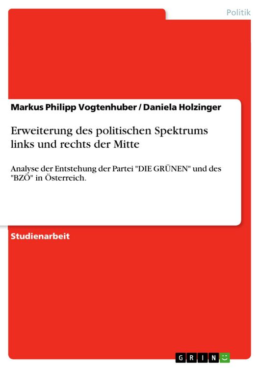 Produktbild: Erweiterung des politischen Spektrums links und rechts der Mitte