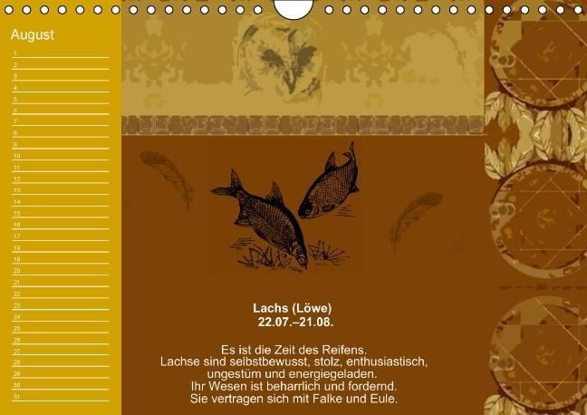 Produktbild: Indianisches Horoskop / Geburtstagskalender (Wandkalender immerw&auml;hrend DIN A4 quer)