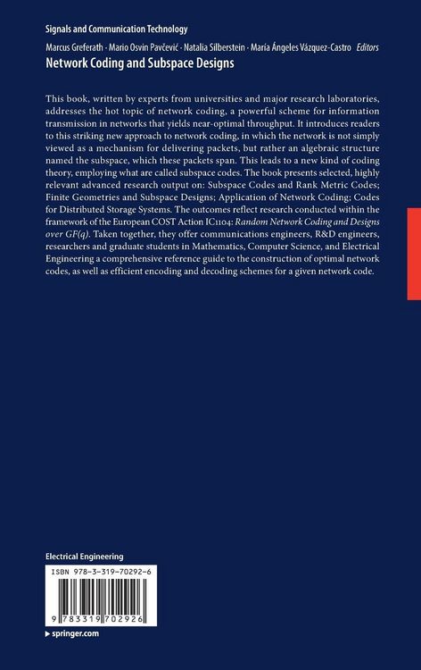 Produktbild: Network Coding and Subspace Designs