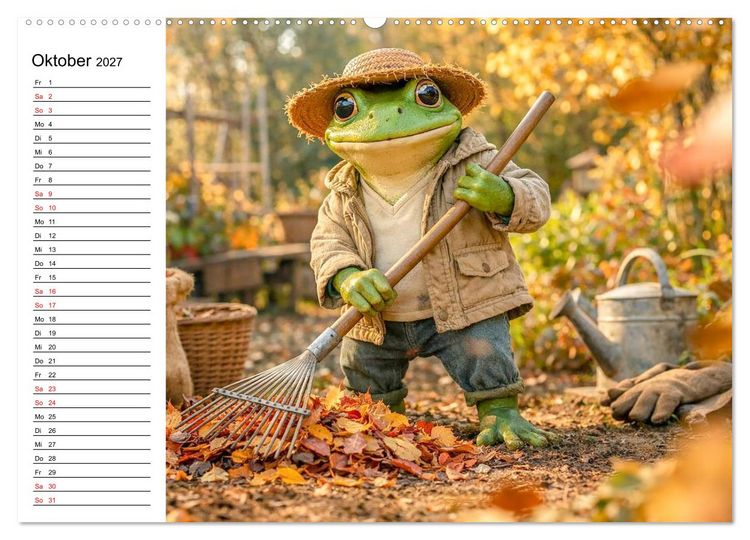 Produktbild: Frosch im Garten (Wandkalender 2027 DIN A2 quer), CALVENDO Monatskalender