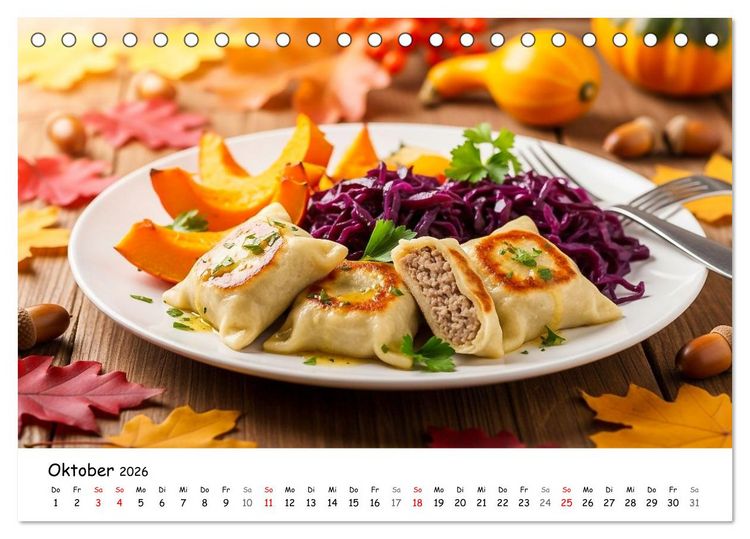 Produktbild: Schw&auml;bischer Maultaschen-Kalender (Tischkalender 2026 DIN A5 quer), CALVENDO Monatskalender