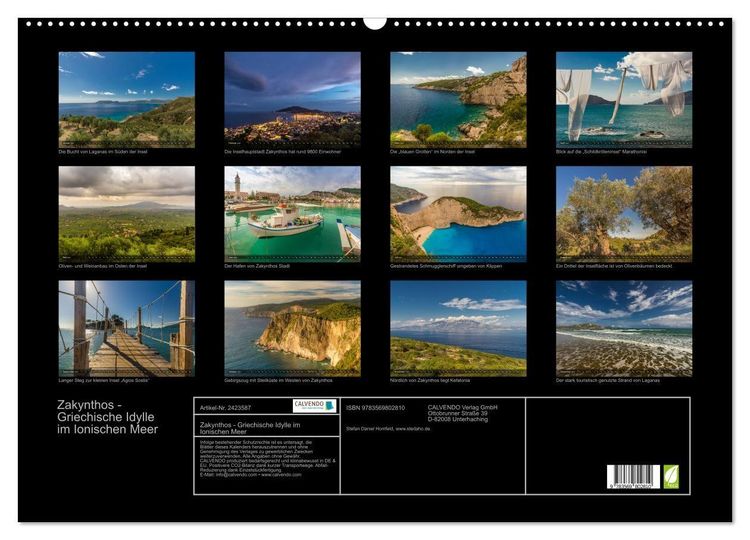 Produktbild: Zakynthos - Griechische Idylle im Ionischen Meer (Wandkalender 2027 DIN A2 quer), CALVENDO Monatskalender