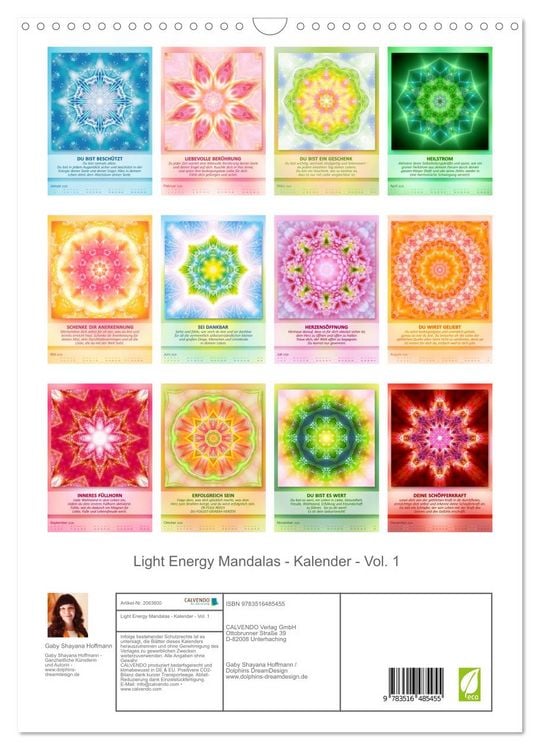 Produktbild: Light Energy Mandalas - Kalender - Vol. 1 (Wandkalender 2026 DIN A3 hoch), CALVENDO Monatskalender