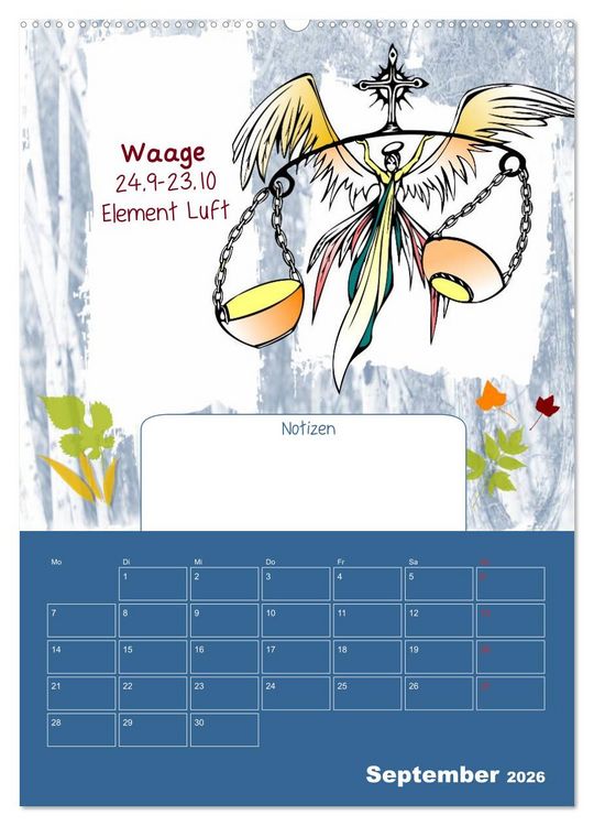 Produktbild: Sternzeichen &bull; Geburtstagskalender / Planer (hochwertiger Premium Wandkalender 2026 DIN A2 hoch), Kunstdruck in Hochglanz