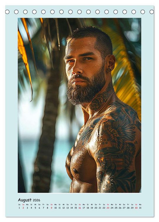 Produktbild: Strandsommer. M&auml;nner. Coole Typen am Meer (Tischkalender 2026 DIN A5 hoch), CALVENDO Monatskalender