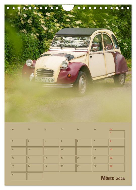 Produktbild: Citro&euml;n 2 CV &ndash; Flower Power (Wandkalender 2026 DIN A4 hoch), CALVENDO Monatskalender