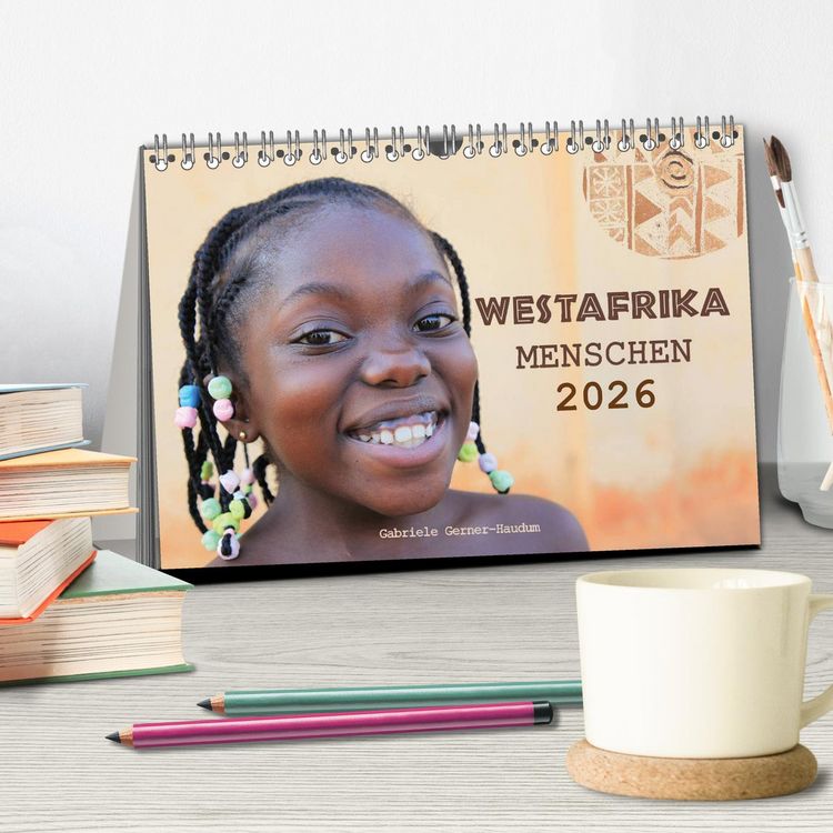 Produktbild: Westafrika Menschen 2026 (Tischkalender 2026 DIN A5 quer), CALVENDO Monatskalender