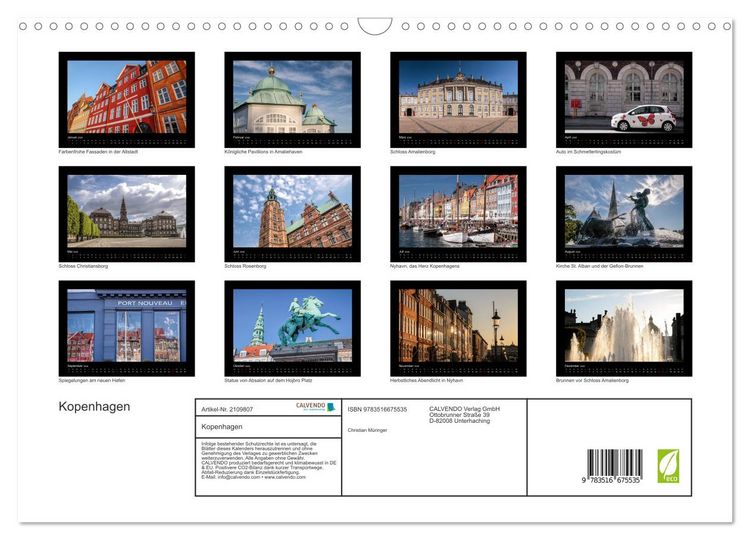 Produktbild: Kopenhagen (Wandkalender 2026 DIN A3 quer), CALVENDO Monatskalender