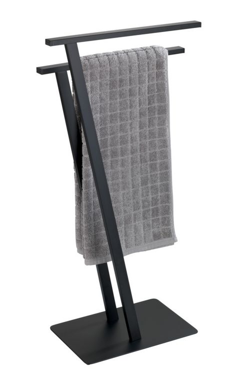 Produktbild: Handtuchst&auml;nder Mod. Lirio Schwarz matt, mit 2 Handtuchstangen