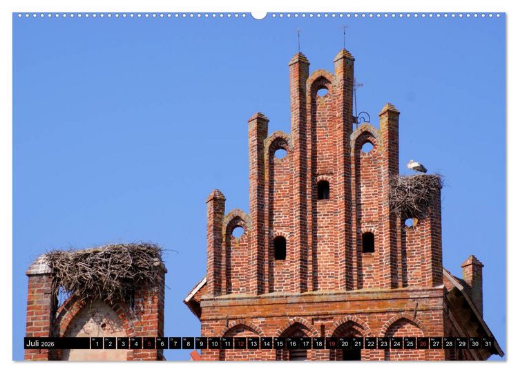 Produktbild: Im Paradies der St&ouml;rche - Dorfkirchen als Storchkirchen in Ostpreu&szlig;en (hochwertiger Premium Wandkalender 2026 DIN A2 quer), Kunstdruck in Hochglanz