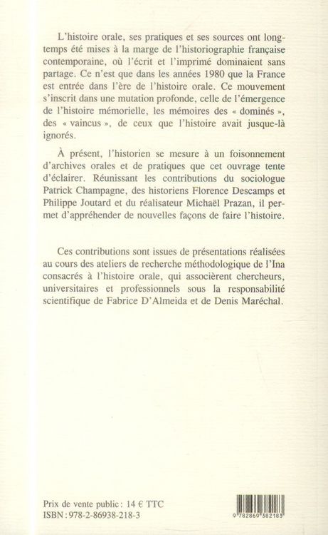 Produktbild: L'histoire orale en questions