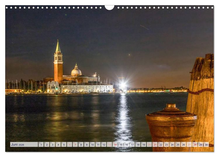 Produktbild: Stilles Venedig wenn es Nacht wird (Wandkalender 2026 DIN A3 quer), CALVENDO Monatskalender
