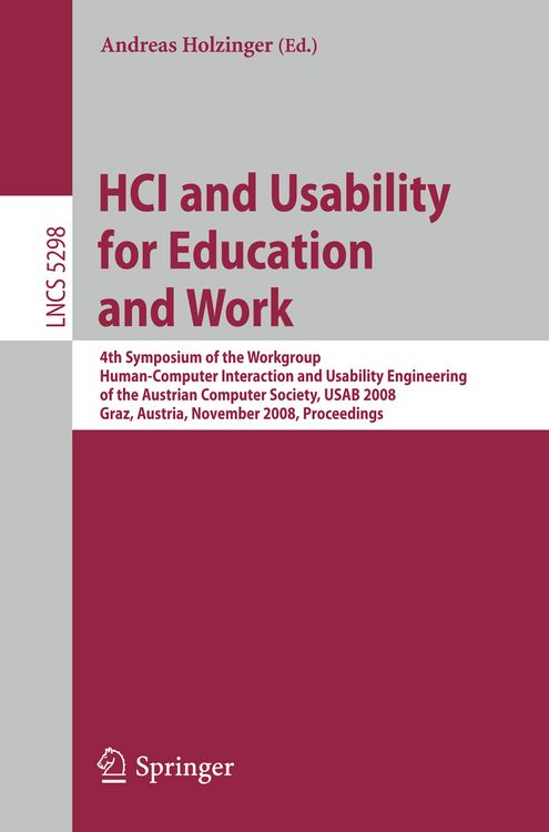 Produktbild: HCI and Usability for Education and Work