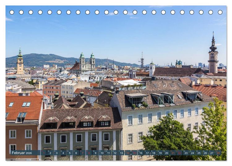 Produktbild: Facettenreiches Linz (Tischkalender 2026 DIN A5 quer), CALVENDO Monatskalender