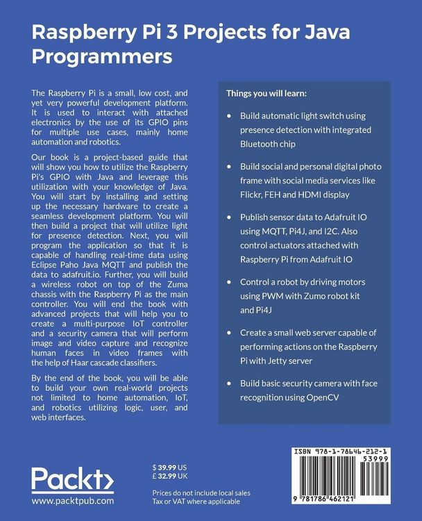 Produktbild: Raspberry Pi 3 Projects for Java Programmers