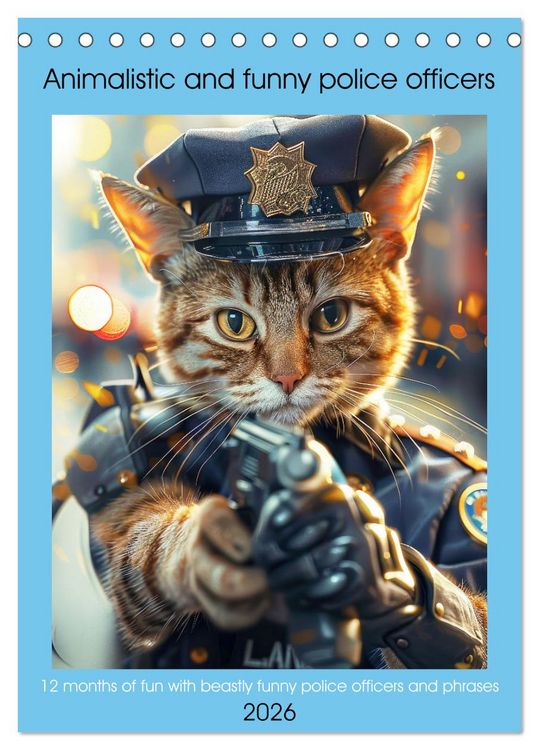 Produktbild: Animalistic and funny police officers (Desk Calendar 2026 DIN A5 portrait), CALVENDO 12 Month DeskCalendar