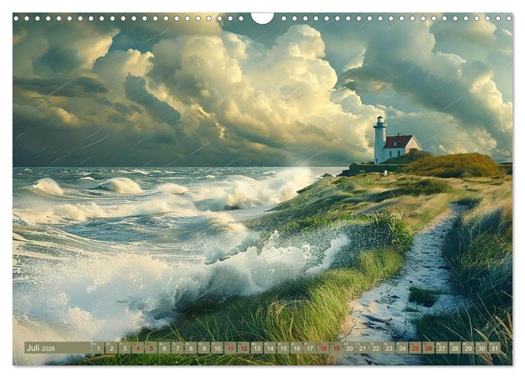 Produktbild: Sturmwarnung an der K&uuml;ste (Wandkalender 2026 DIN A3 quer), CALVENDO Monatskalender