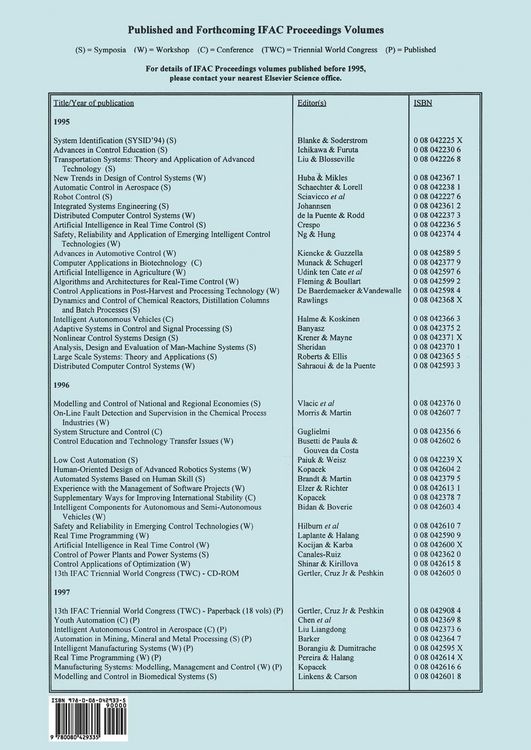 Produktbild: Distributed Computer Control Systems 1997