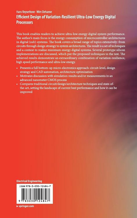 Produktbild: Efficient Design of Variation-Resilient Ultra-Low Energy Digital Processors