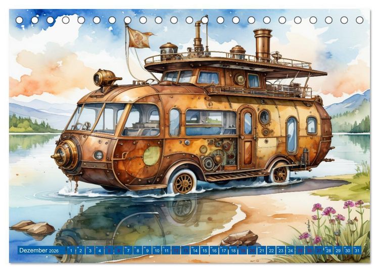 Produktbild: Steampunk Wohnmobile (Tischkalender 2026 DIN A5 quer), CALVENDO Monatskalender