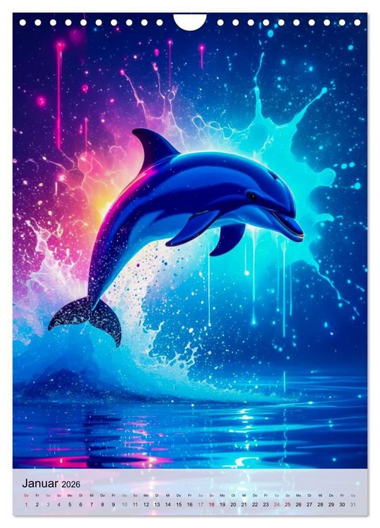 Produktbild: Neon Wildlife (Wandkalender 2026 DIN A4 hoch), CALVENDO Monatskalender