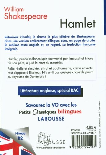Produktbild: Hamlet : trag&eacute;die, vers 1600 : pi&egrave;ce int&eacute;grale, sp&eacute;cial bac