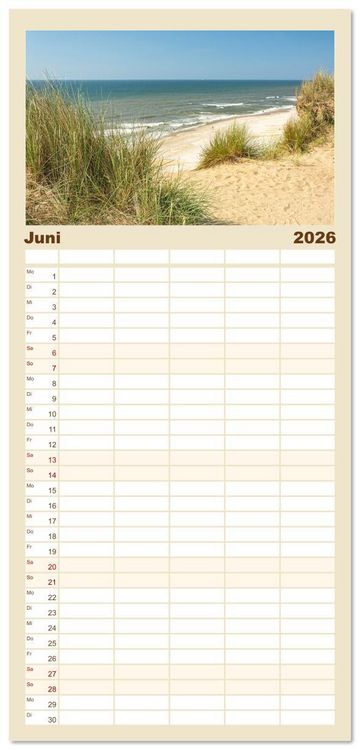 Produktbild: Familienplaner 2026 - Traumk&uuml;sten: Eine Maritime Reise um die Welt mit 5 Spalten (Wandkalender, 21 x 45 cm) CALVENDO