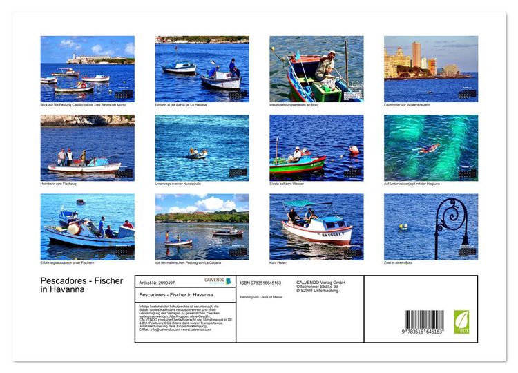 Produktbild: Pescadores - Fischer in Havanna (Wandkalender 2026 DIN A3 quer), CALVENDO Monatskalender