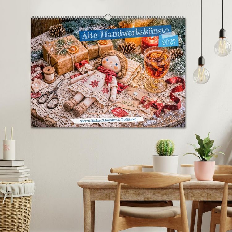 Produktbild: Alte Handwerksk&uuml;nste - Sticken, Backen, Schneidern und Traditionen (Wandkalender 2027 DIN A2 quer), CALVENDO Monatskalender