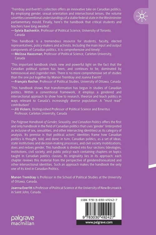 Produktbild: The Palgrave Handbook of Gender, Sexuality, and Canadian Politics