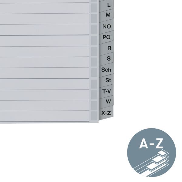 Produktbild: LEITZ Plastikregister A-Z grau DIN A5