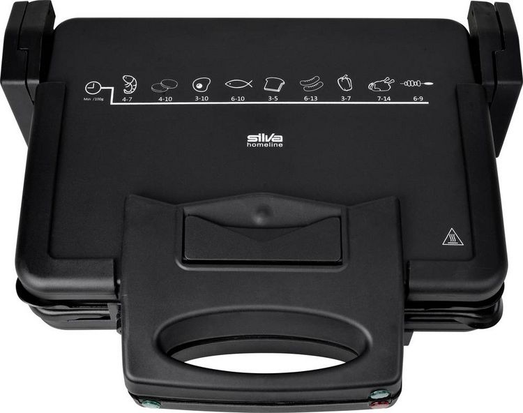 Produktbild: Silva Homeline KG 2410 Elektro Kontaktgrill Antihaftbeschichtung, klappbar, Kontrollleuchte Schwarz