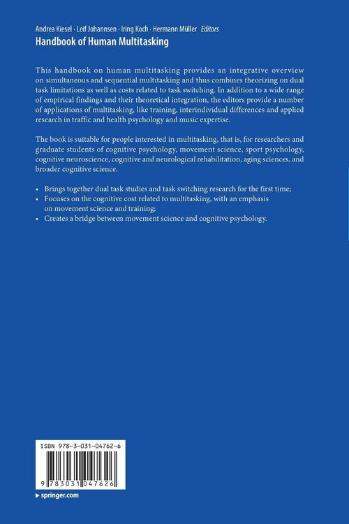 Produktbild: Handbook of Human Multitasking