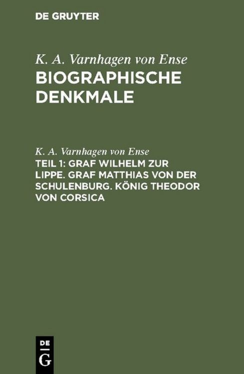Produktbild: Graf Wilhelm zur Lippe. Graf Matthias von der Schulenburg. K&ouml;nig Theodor von Corsica