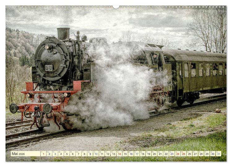 Produktbild: Dampfloks - eindrucksvolle Lokomotiven (Wandkalender 2026 DIN A2 quer), CALVENDO Monatskalender