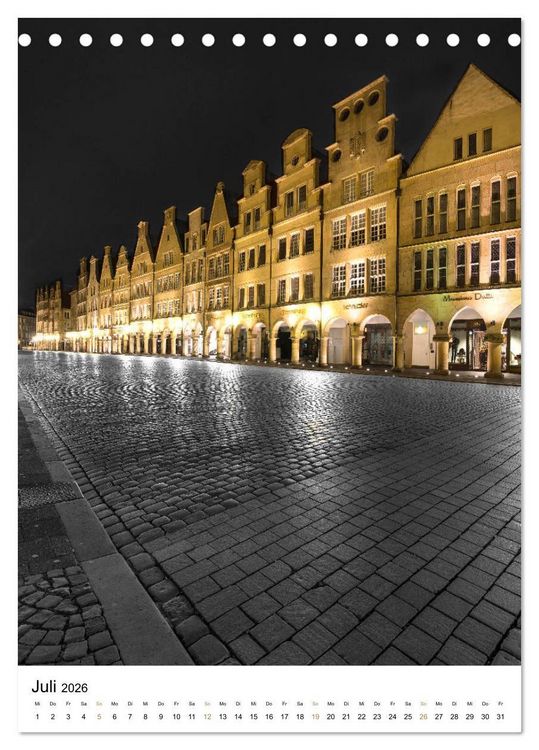 Produktbild: M&uuml;nster - erstrahlt bei Nacht (Tischkalender 2026 DIN A5 hoch), CALVENDO Monatskalender