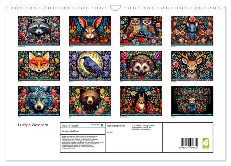 Produktbild: Lustige Waldtiere (Wandkalender 2026 DIN A3 quer), CALVENDO Monatskalender