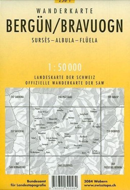 Produktbild: Swisstopo 1 : 50 000 Berg&uuml;n Bravougn Wanderkarte