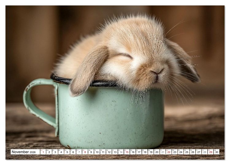 Produktbild: GUTE NACHT - Schlafende Tiere, traumhaft sch&ouml;n (hochwertiger Premium Wandkalender 2026 DIN A2 quer), Kunstdruck in Hochglanz