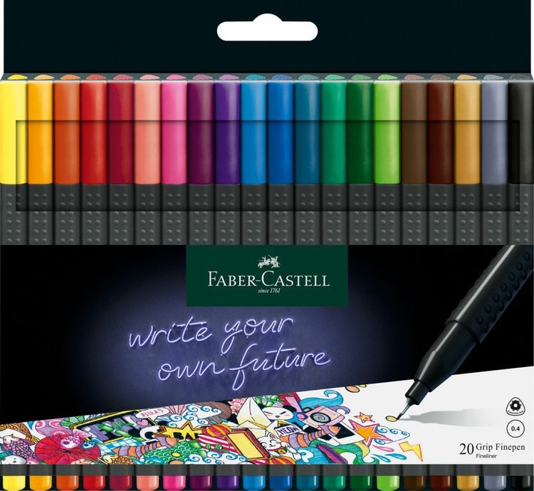 Produktbild: Faber-Castell Fineliner Finepen GRIP 20er Set