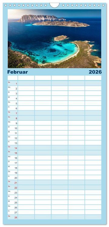 Produktbild: Familienplaner 2026 - Sardinien - Karibik des Mittelmeers mit 5 Spalten (Wandkalender, 21 x 45 cm) CALVENDO