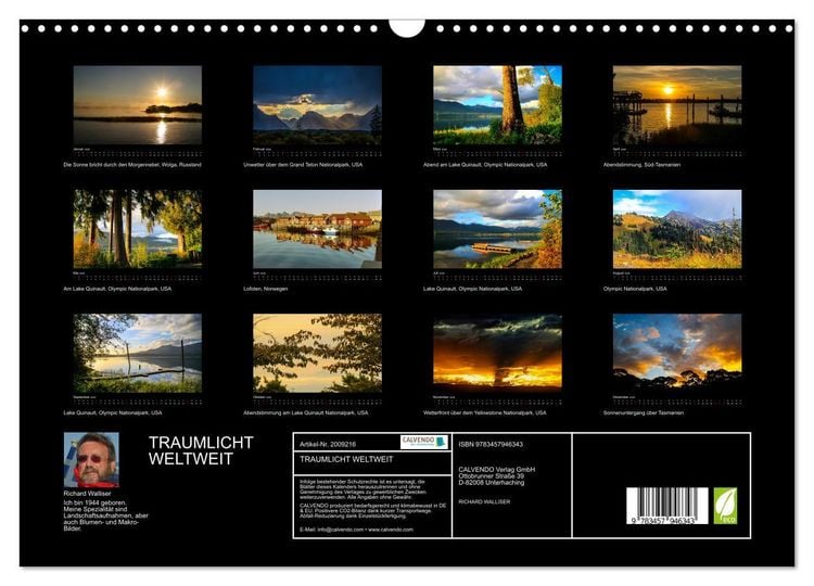 Produktbild: TRAUMLICHT WELTWEIT (Wandkalender 2026 DIN A3 quer), CALVENDO Monatskalender