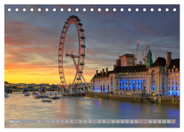 Produktbild: London Sehensw&uuml;rdigkeiten (Tischkalender 2026 DIN A5 quer), CALVENDO Monatskalender