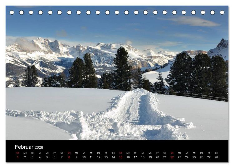 Produktbild: Die Seiser Alm im Winter (Tischkalender 2026 DIN A5 quer), CALVENDO Monatskalender