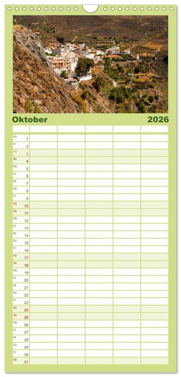 Produktbild: Familienplaner 2026 - Gran Canaria mit 5 Spalten (Wandkalender, 21 x 45 cm) CALVENDO