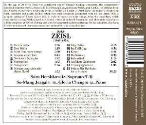Produktbild: Zeisl: Lieder,Vol. 3