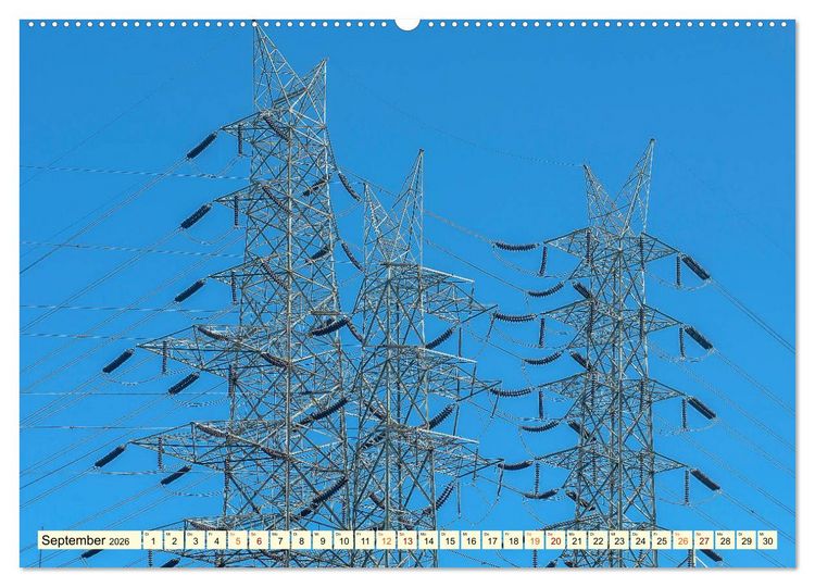 Produktbild: Strommasten - Wege des Stroms (Wandkalender 2026 DIN A2 quer), CALVENDO Monatskalender