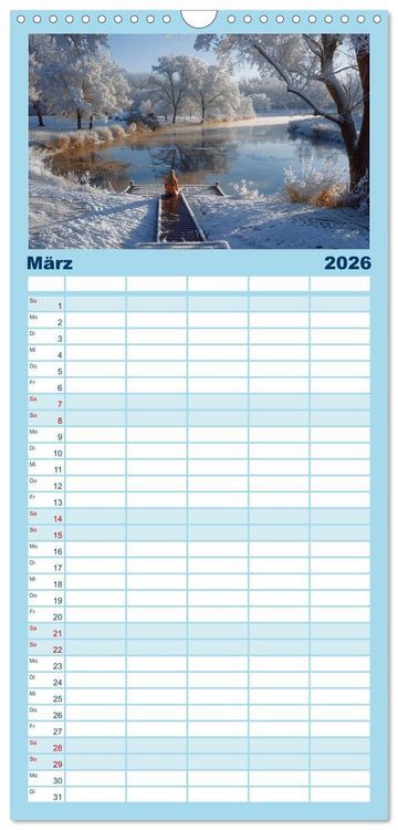 Produktbild: Familienplaner 2026 - Eisbaden mit 5 Spalten (Wandkalender, 21 x 45 cm) CALVENDO