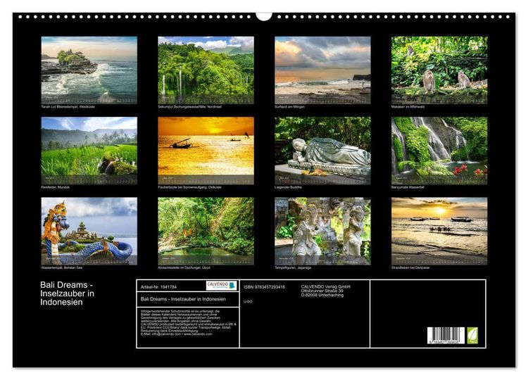 Produktbild: Bali Dreams - Inselzauber in Indonesien (Wandkalender 2026 DIN A2 quer), CALVENDO Monatskalender